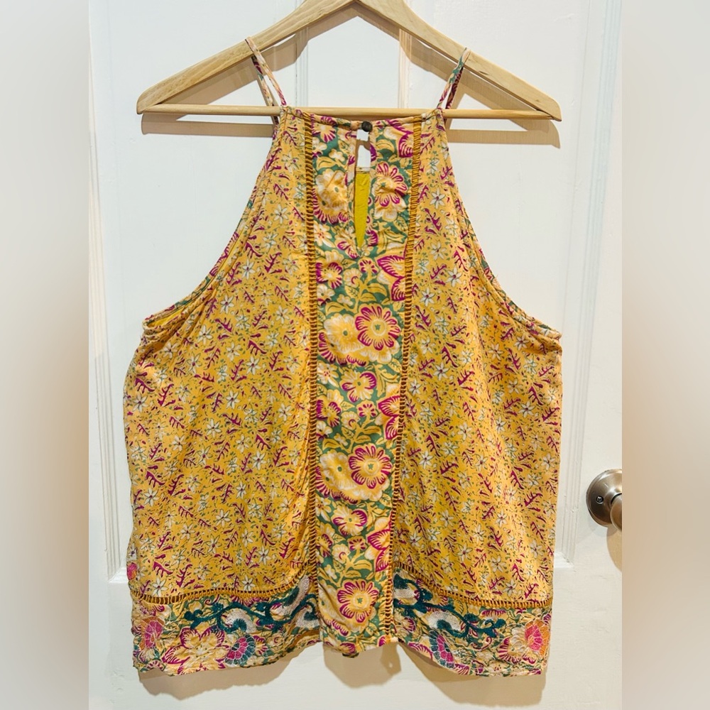 Anthropologie Akemi + Kin Melina Embroidered Halter Top Boho Summer Size 12 - Picture 9 of 14